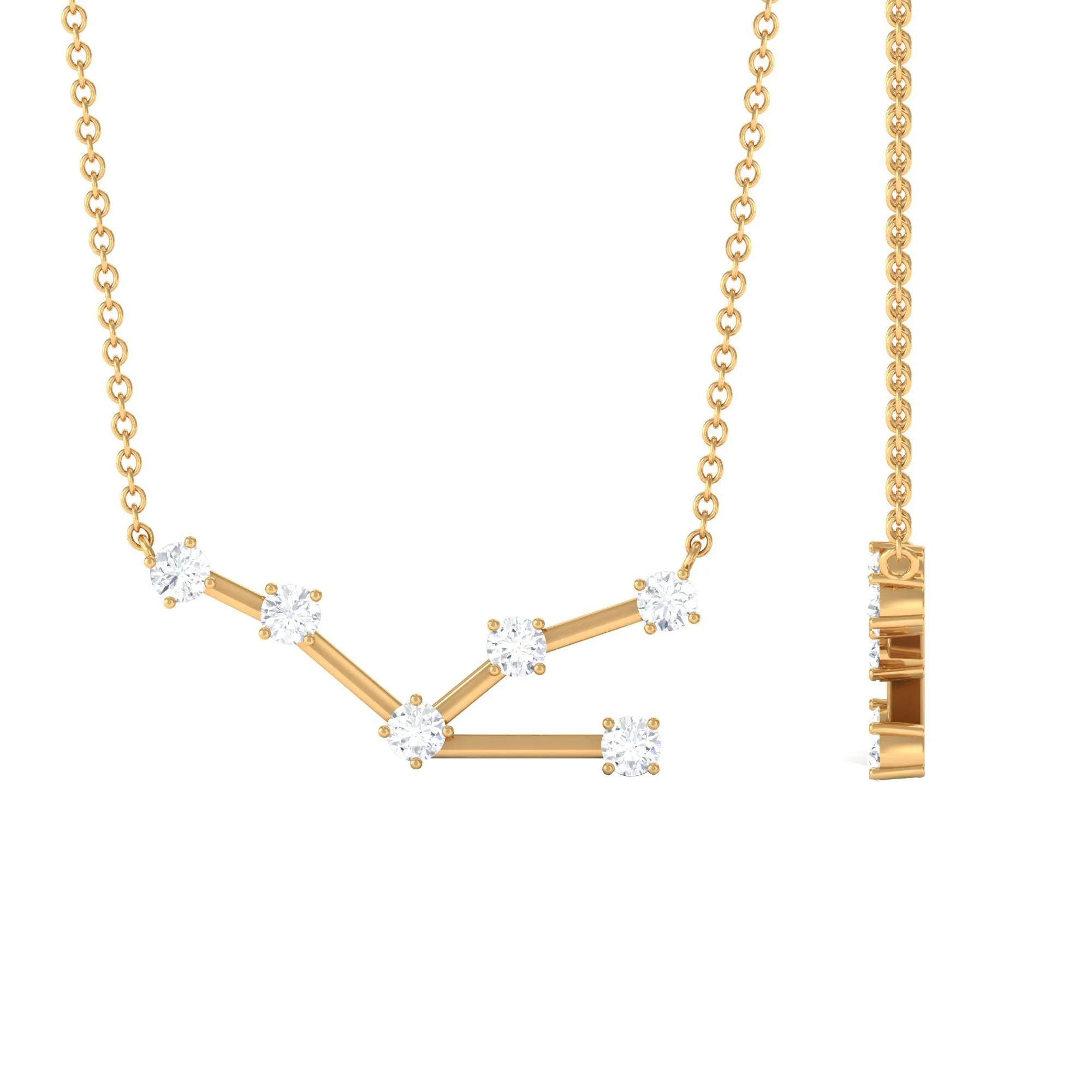 Moissanite Constellation Taurus Zodiac Sign Necklace