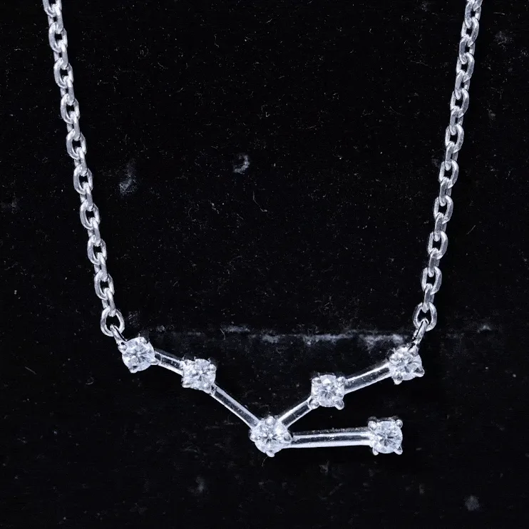 Moissanite Constellation Taurus Zodiac Sign Necklace