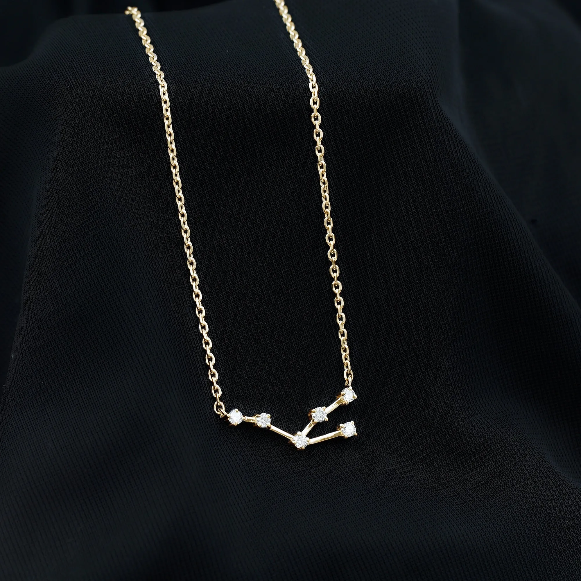 Moissanite Constellation Taurus Zodiac Sign Necklace