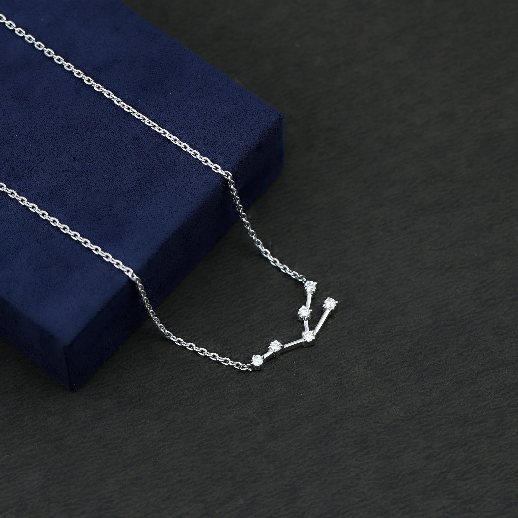 Moissanite Constellation Taurus Zodiac Sign Necklace