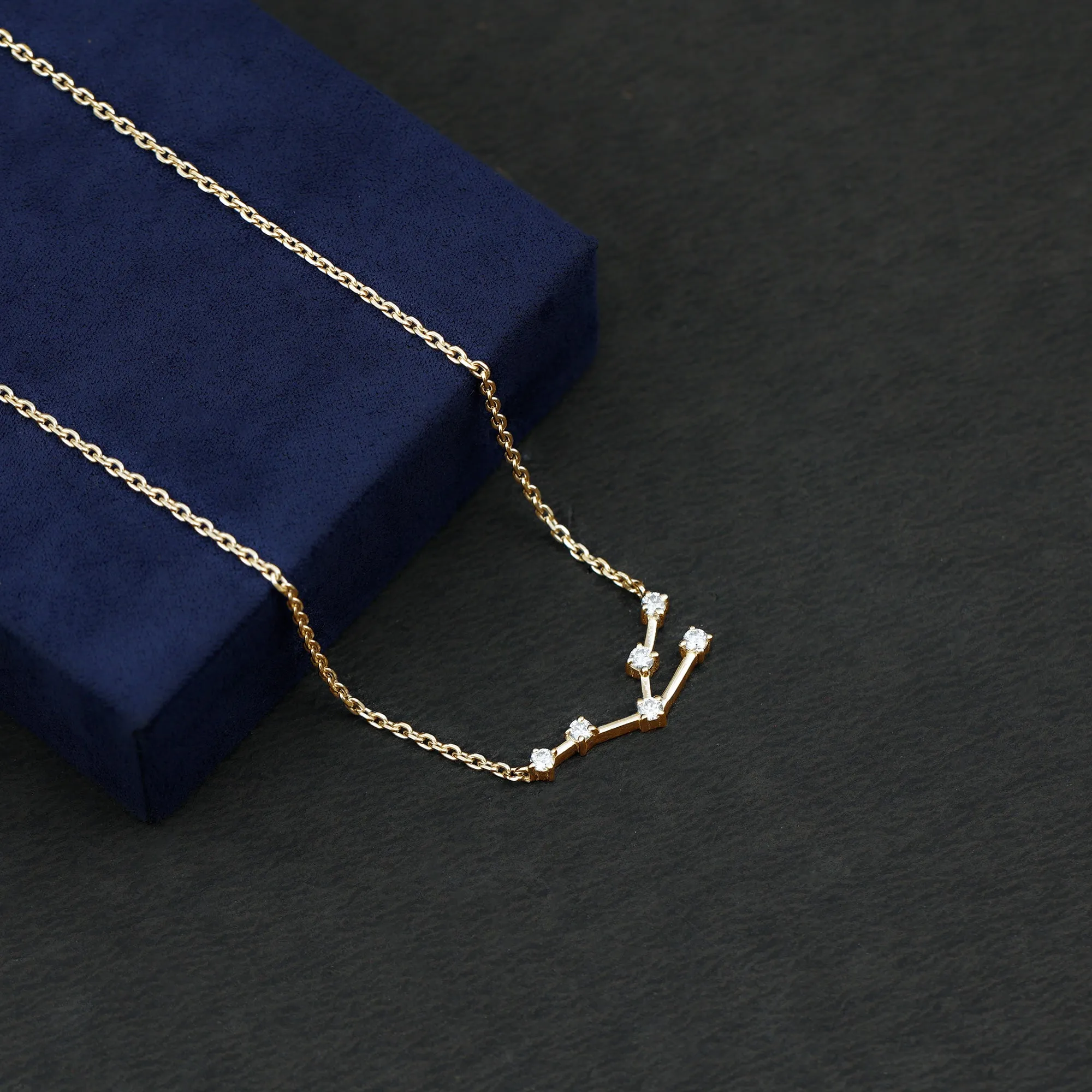 Moissanite Constellation Taurus Zodiac Sign Necklace