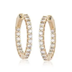 Moonstone Charm Round Hoops Earrings