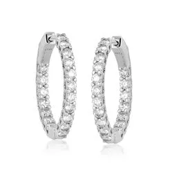 Moonstone Charm Round Hoops Earrings