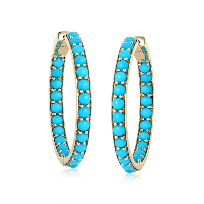 Moonstone Diamond Hoops Earrings