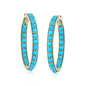 Moonstone Diamond Hoops Earrings