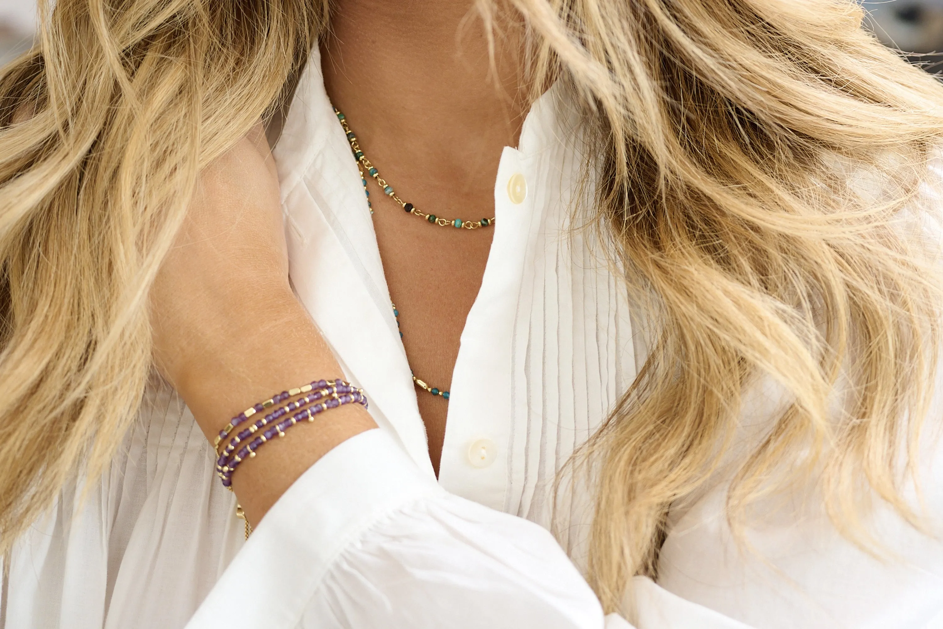 Mystical Amethyst Gold Bracelet