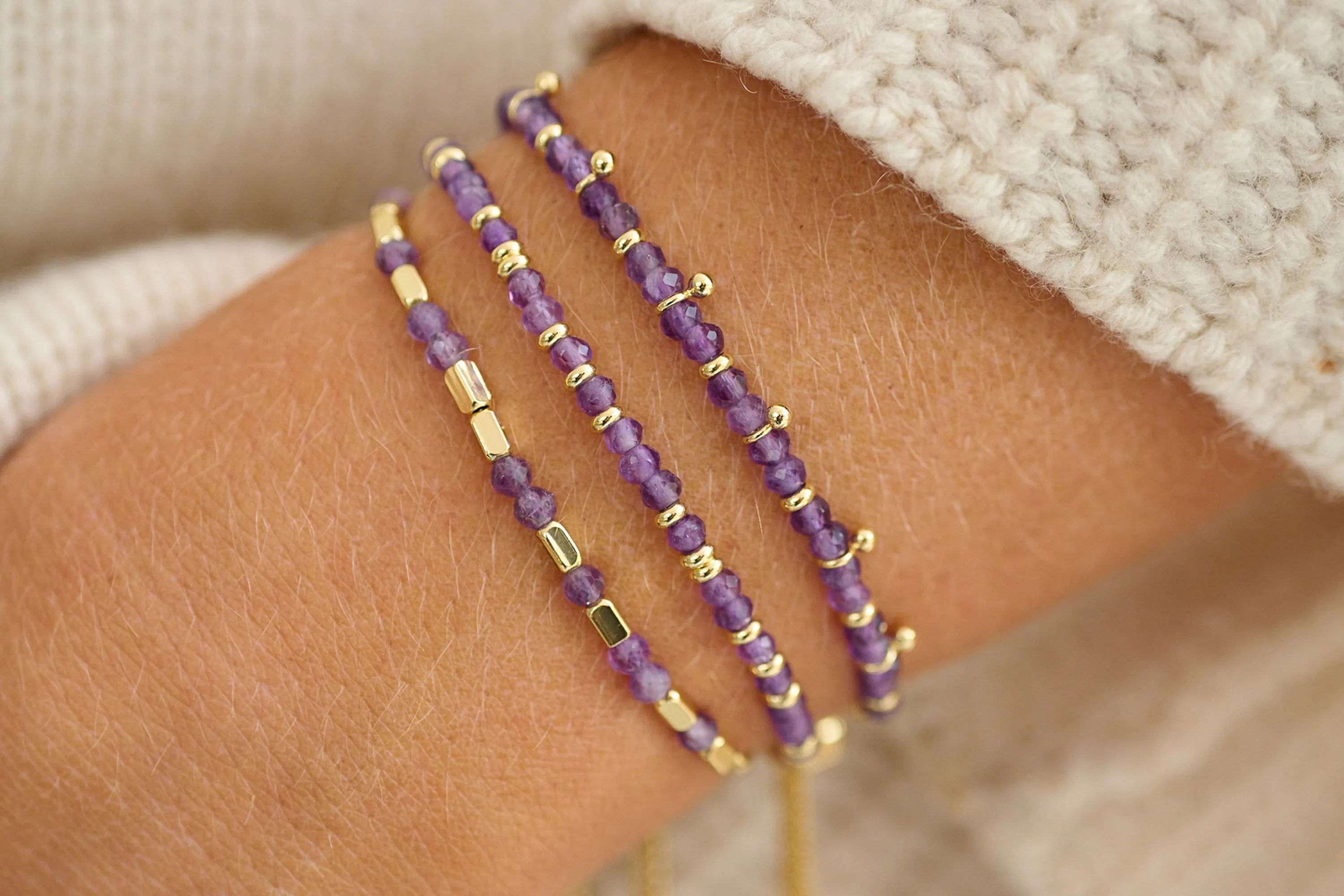 Mystical Amethyst Gold Bracelet
