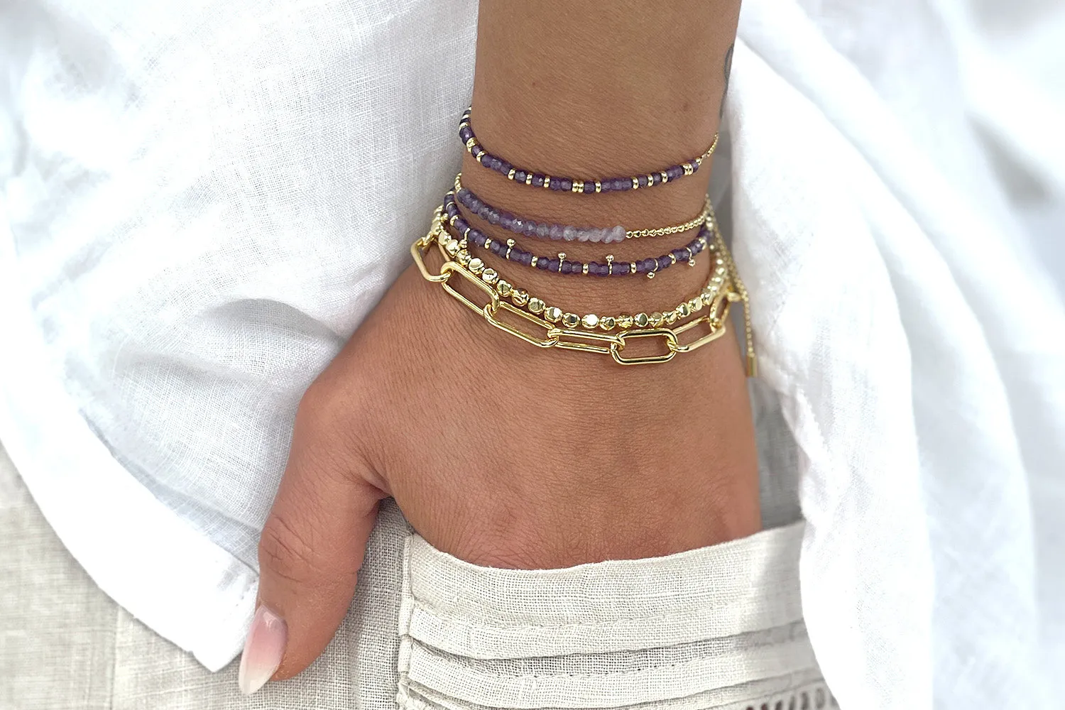 Mystical Amethyst Gold Bracelet