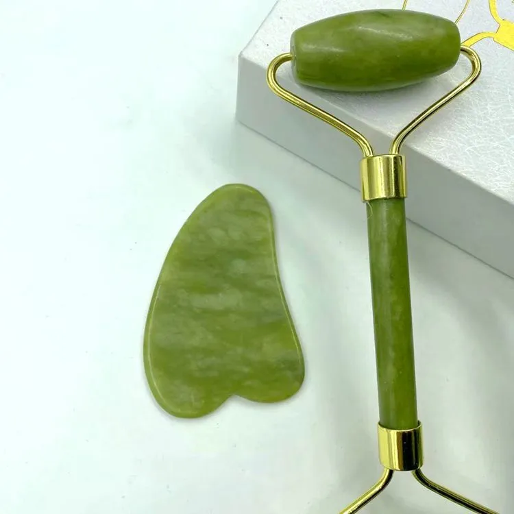 Natural Jade Beauty Instrument Double-Headed Jade Roller Facial Full Set Massage Beauty Instrument