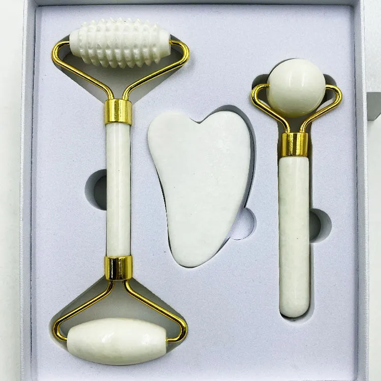 Natural Jade Beauty Instrument Double-Headed Jade Roller Facial Full Set Massage Beauty Instrument
