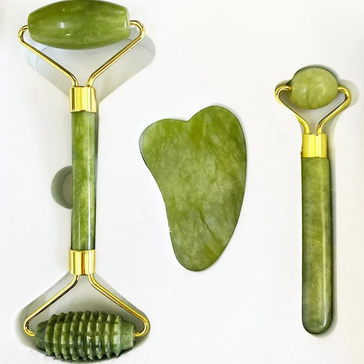 Natural Jade Beauty Instrument Double-Headed Jade Roller Facial Full Set Massage Beauty Instrument