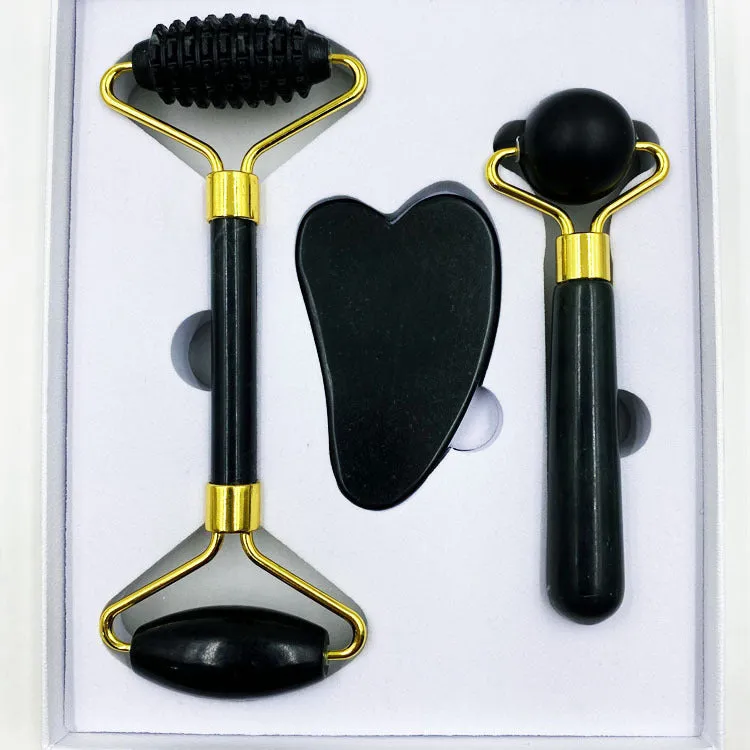 Natural Jade Beauty Instrument Double-Headed Jade Roller Facial Full Set Massage Beauty Instrument