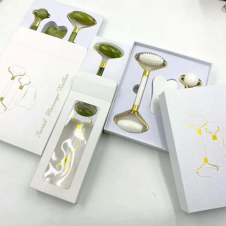 Natural Jade Beauty Instrument Double-Headed Jade Roller Facial Full Set Massage Beauty Instrument