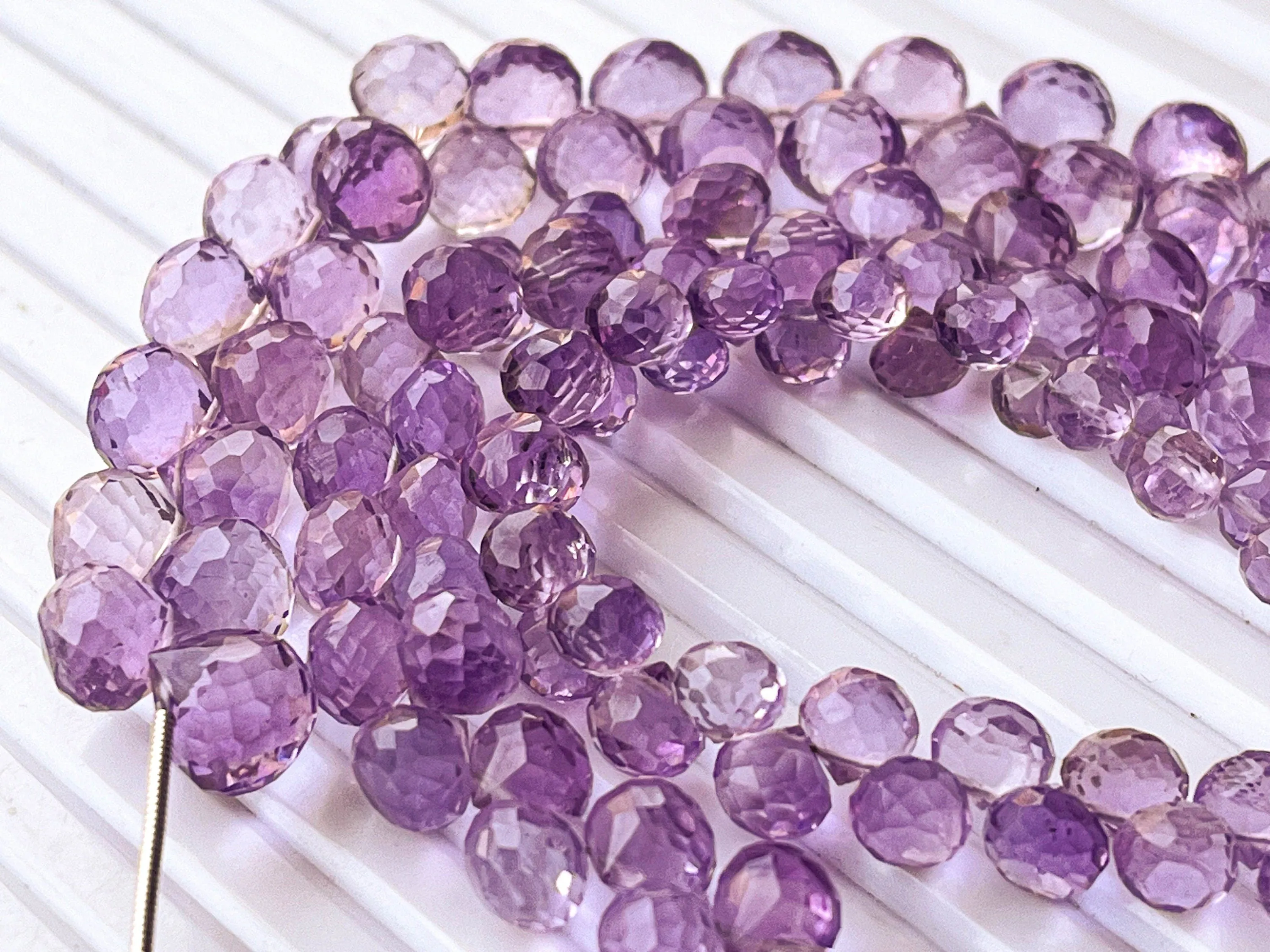 Natural Pink Amethyst Micro faceted Onion shape Drops, Pink Amethyst gemstone, Pink Amethyst teardrops, Pink Amethyst Beads, Amethyst drops