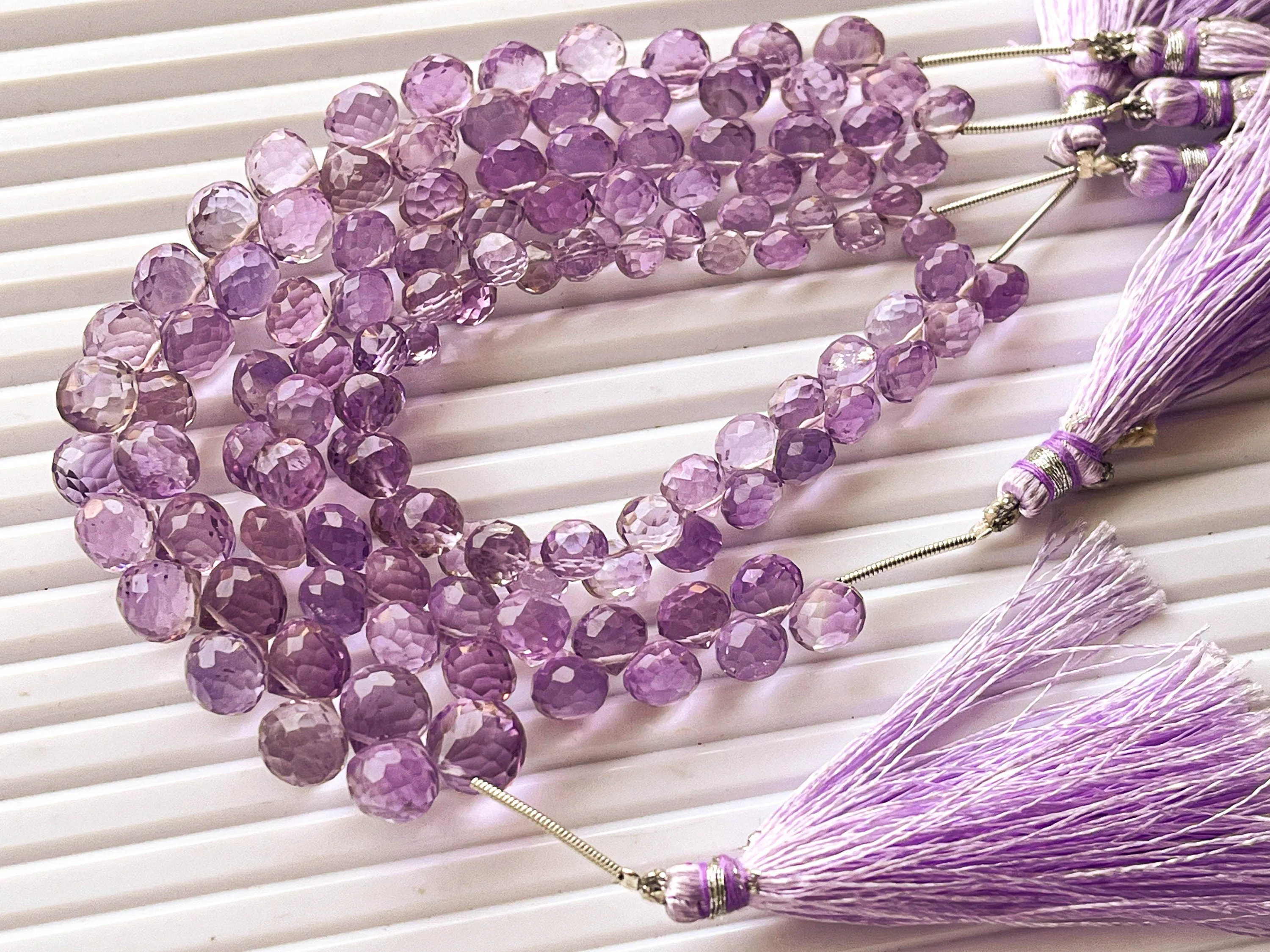Natural Pink Amethyst Micro faceted Onion shape Drops, Pink Amethyst gemstone, Pink Amethyst teardrops, Pink Amethyst Beads, Amethyst drops