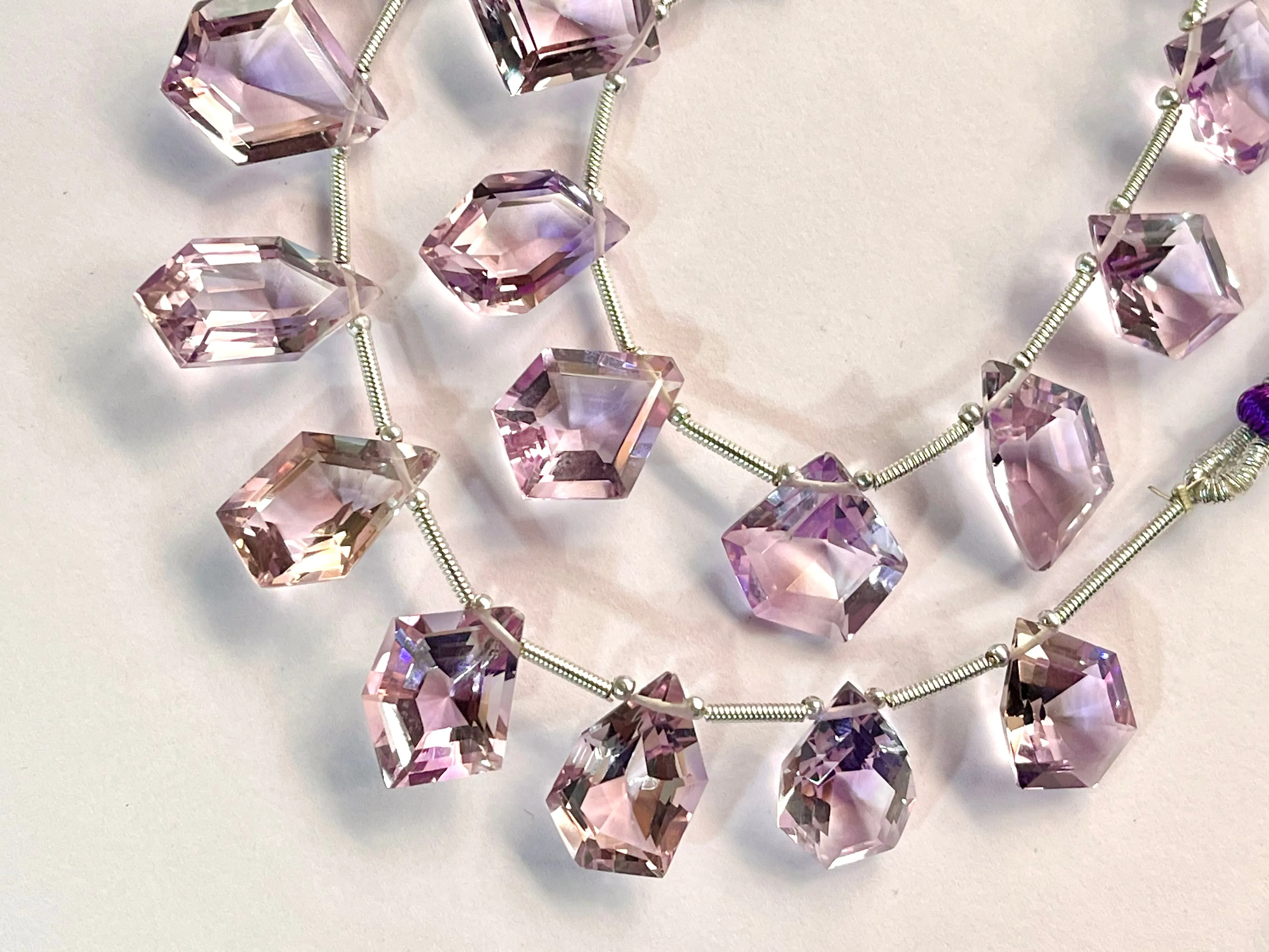 Natural Pink Amethyst uneven shape Cut stone beads, Amethyst beads for jewelry making, Amethyst briolette, Amethyst Beads, 10 Pieces