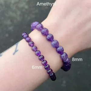 NX Amethyst Stretch Bead Bracelet