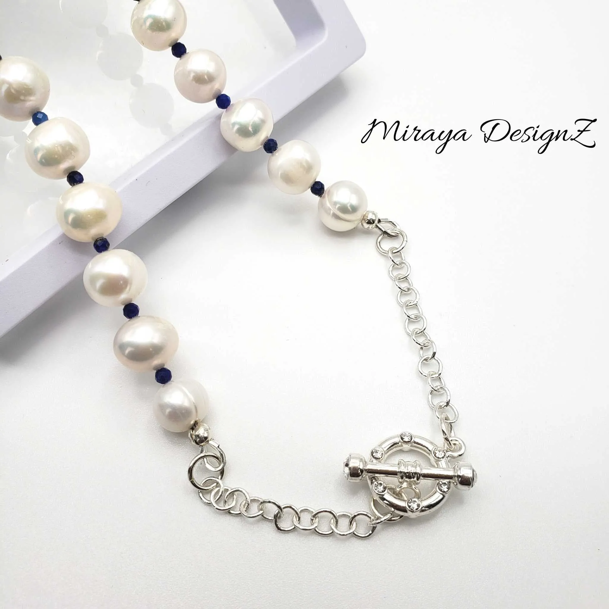 Pearl And Lapis Lazuli Necklace