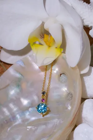 Pendant Luna Sparkle Swiss Blue Topaz