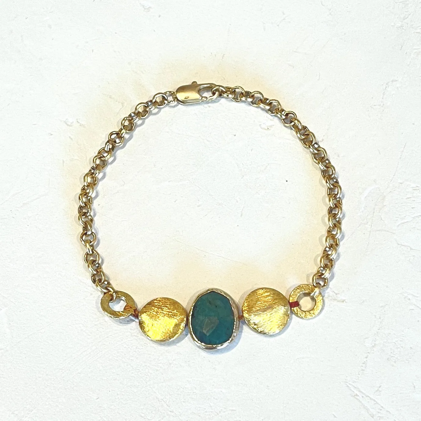 Raw Emerald & Vermeil Bracelet