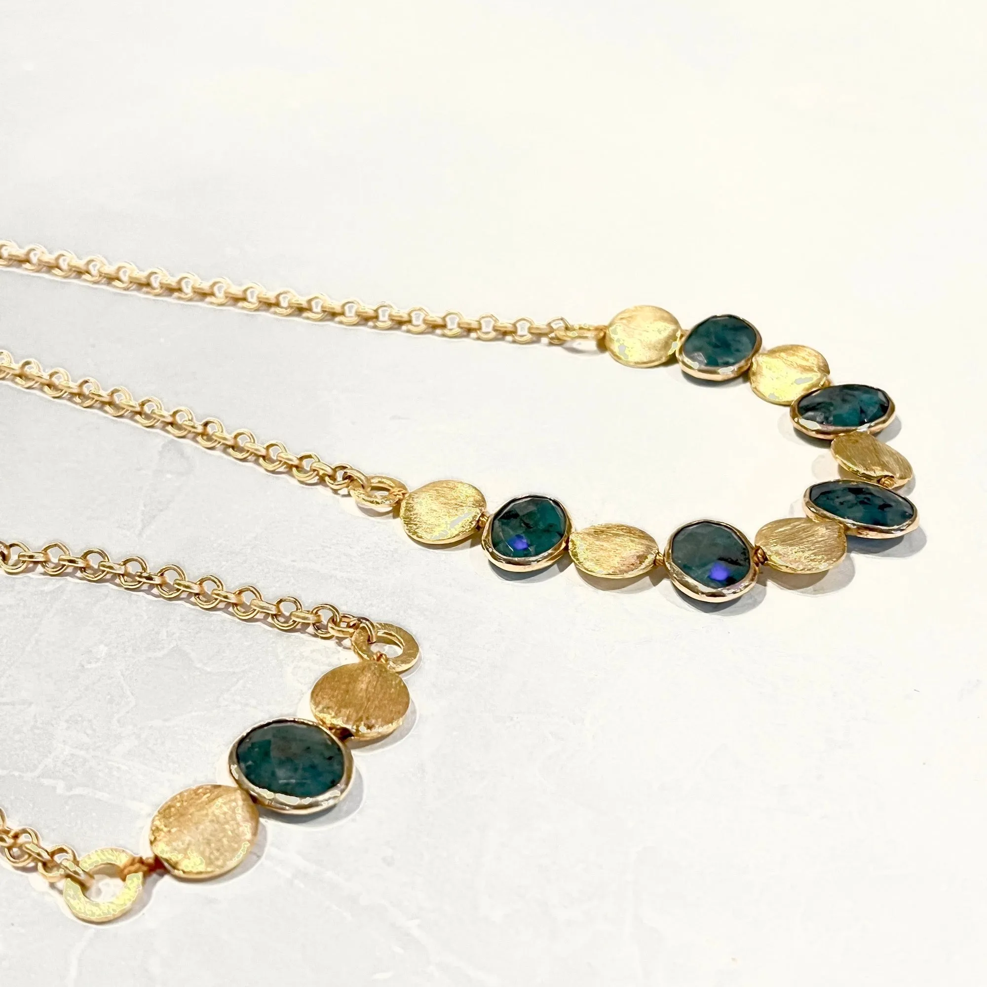 Raw Emerald & Vermeil Bracelet