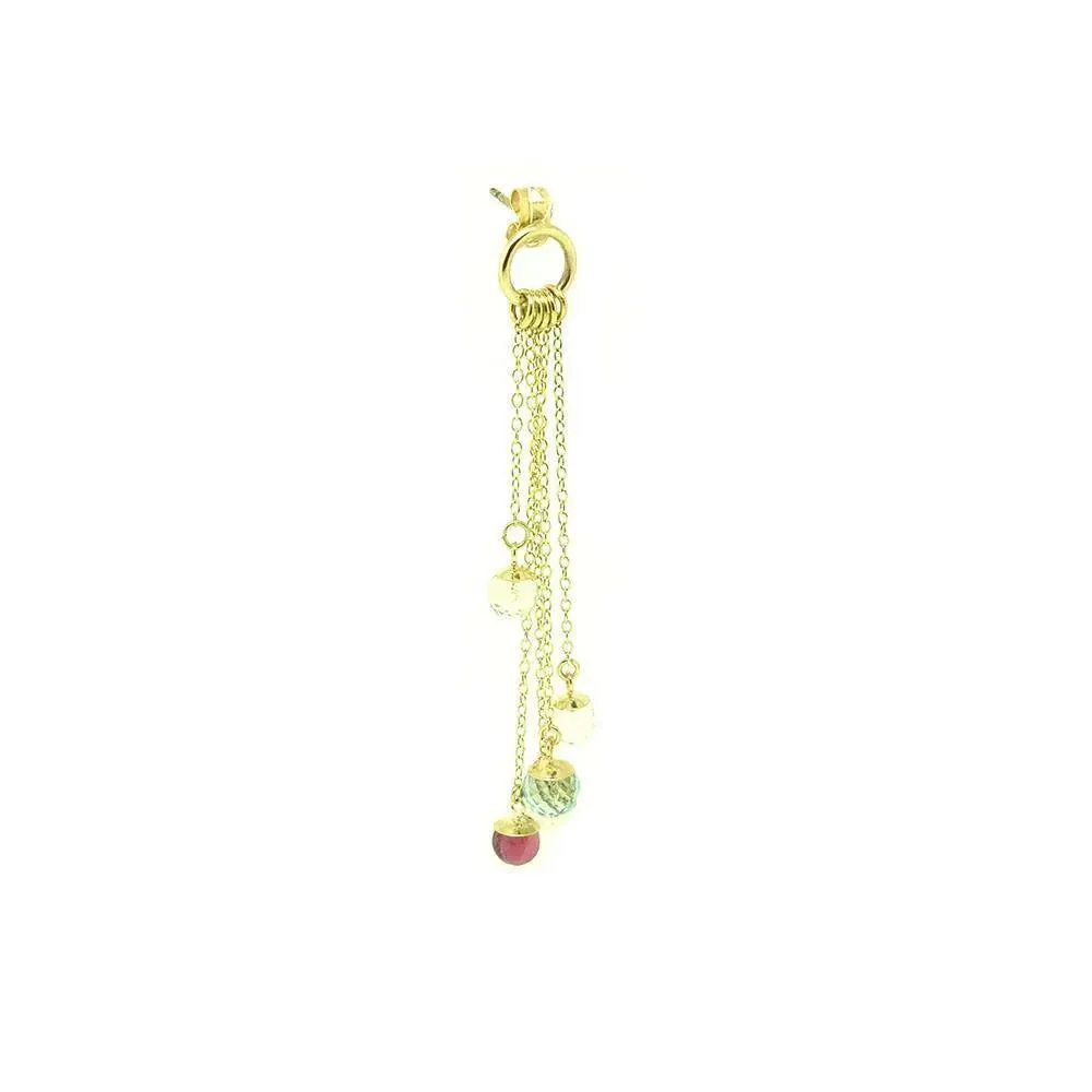 Reserved-Handmade 9ct Yellow Gold Gemstone Earrings