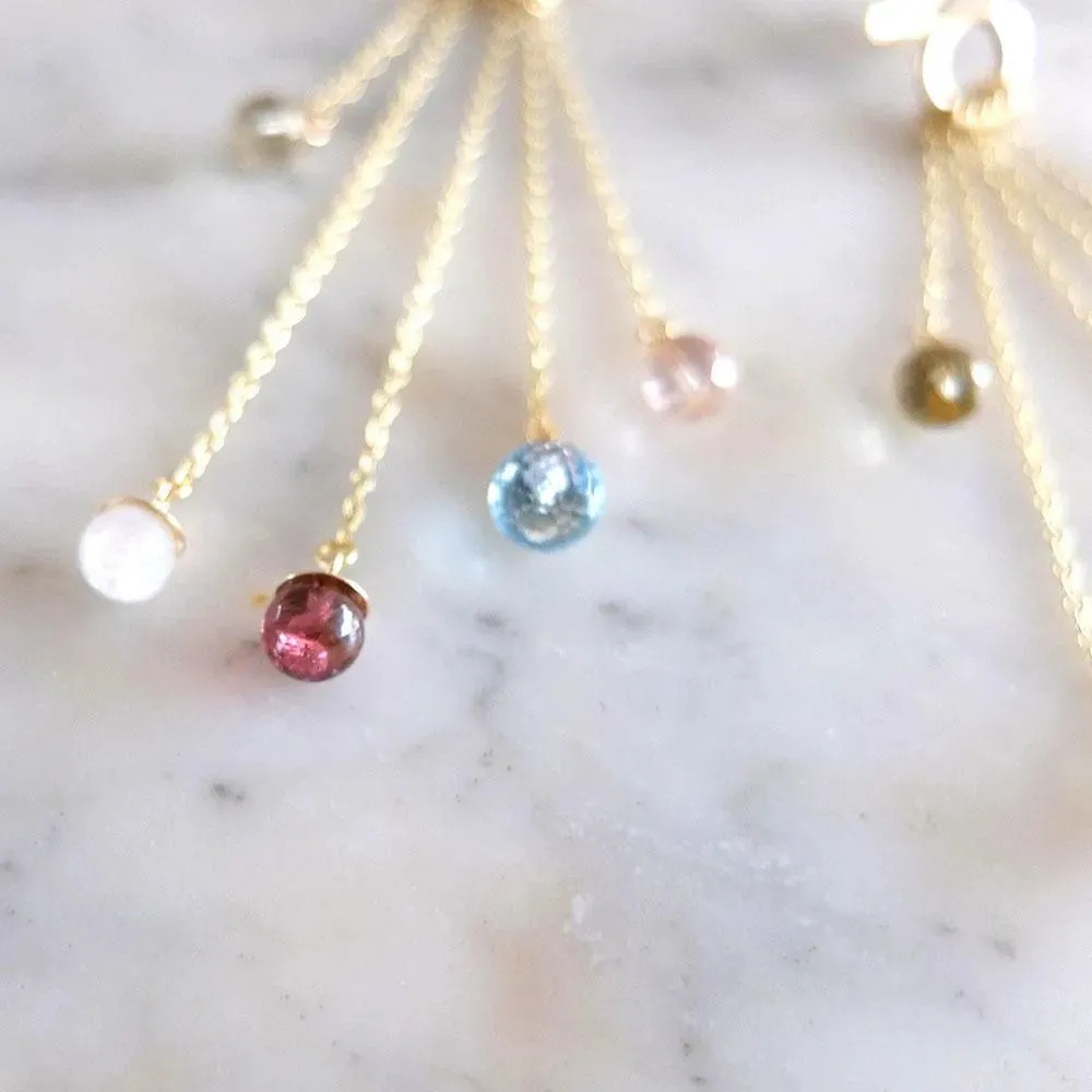 Reserved-Handmade 9ct Yellow Gold Gemstone Earrings