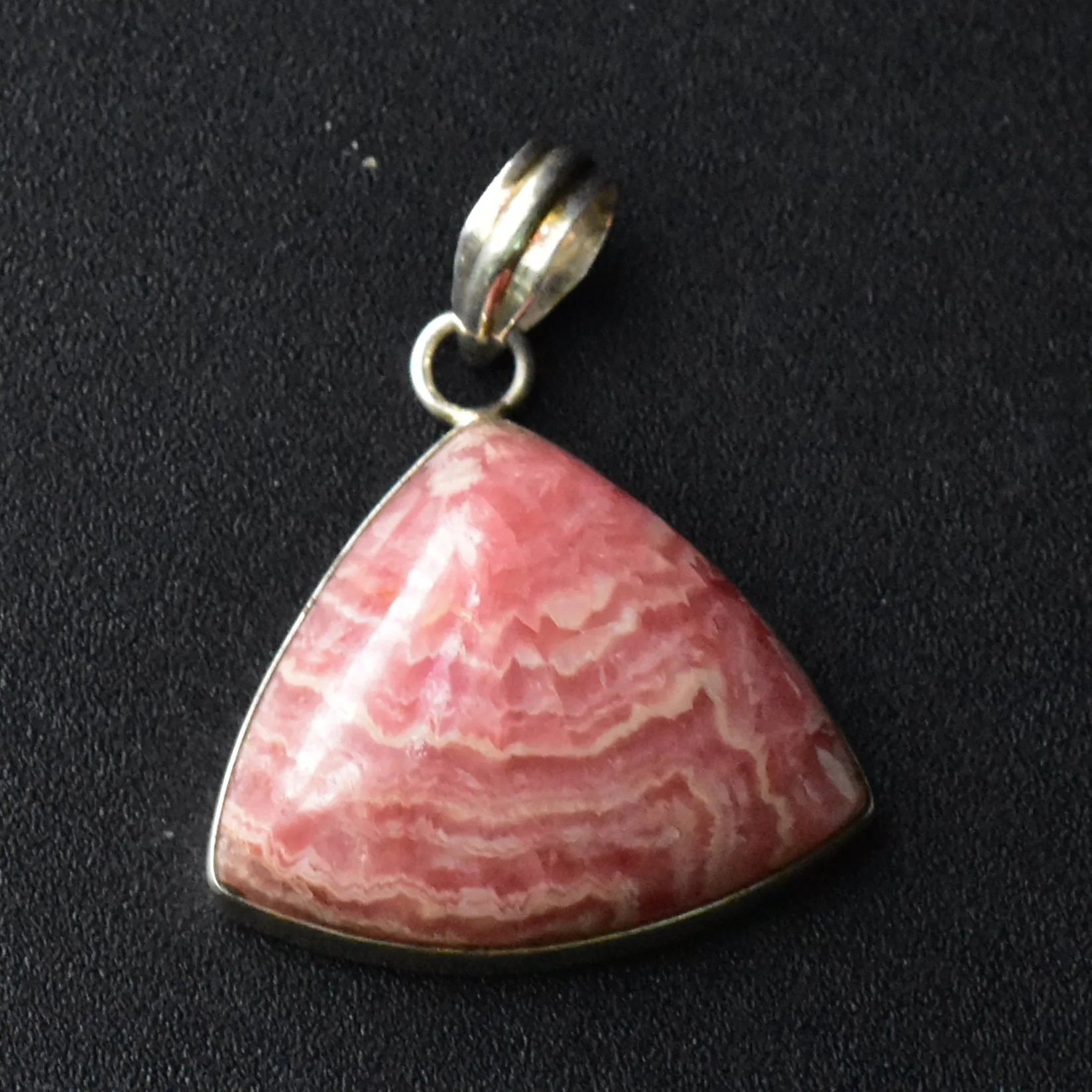 Rhodochrosite Silver Pendant