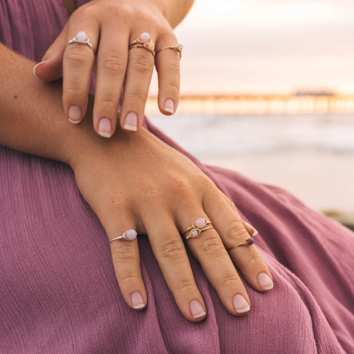 Rose Quartz Simple Ring
