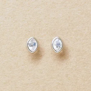 [Second Earrings] Platinum Blue Moonstone Marquise Earrings