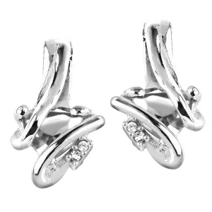Silver Diamond And White Topaz Earrings