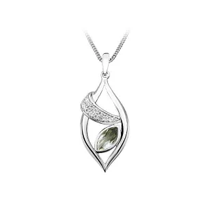 Silver White Topaz and Green Amethyst Pendant