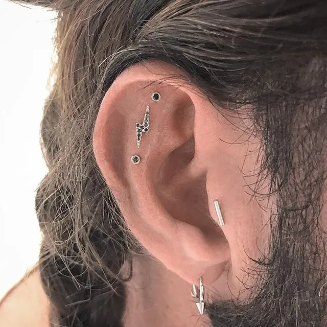 Single Spike Non-Rotating Earring by Maria Tash in White Gold