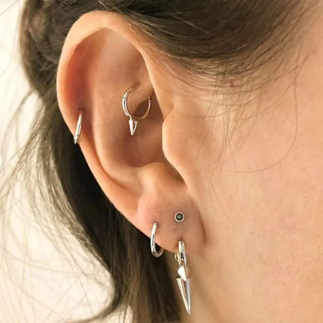 Single Spike Non-Rotating Earring by Maria Tash in White Gold