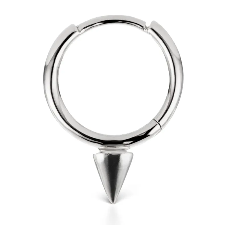 Single Spike Non-Rotating Earring by Maria Tash in White Gold