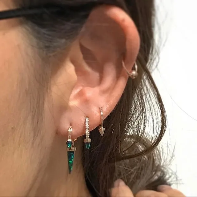 Single Spike Non-Rotating Earring by Maria Tash in White Gold