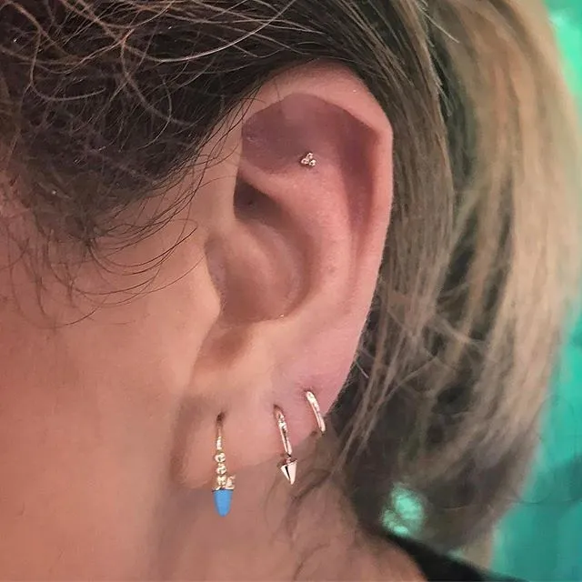 Single Spike Non-Rotating Earring by Maria Tash in White Gold