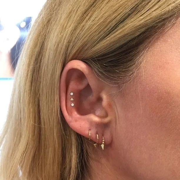 Single Spike Non-Rotating Earring by Maria Tash in White Gold