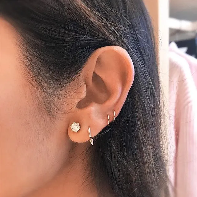 Single Spike Non-Rotating Earring by Maria Tash in White Gold