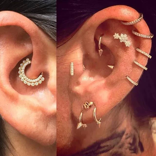Single Spike Non-Rotating Earring by Maria Tash in White Gold