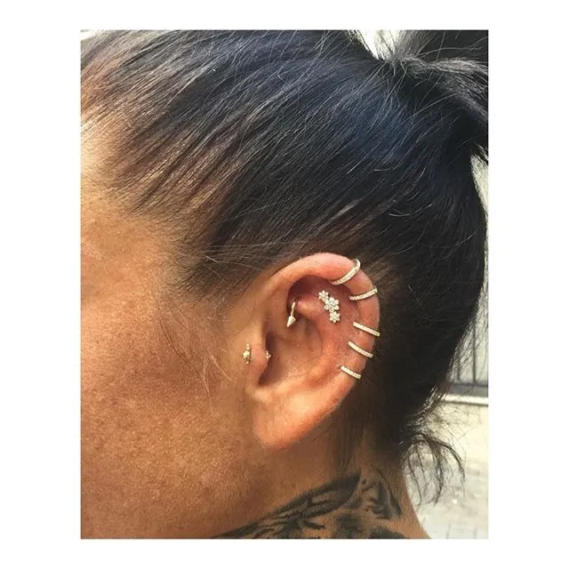 Single Spike Non-Rotating Earring by Maria Tash in White Gold