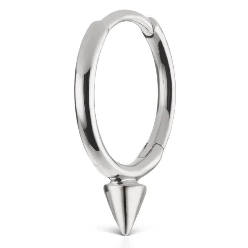 Single Spike Non-Rotating Earring by Maria Tash in White Gold
