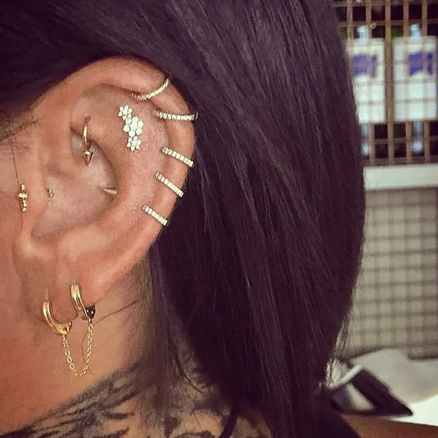 Single Spike Non-Rotating Earring by Maria Tash in White Gold