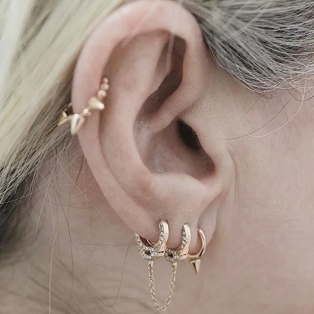 Single Spike Non-Rotating Earring by Maria Tash in White Gold