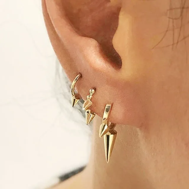 Single Spike Non-Rotating Earring by Maria Tash in White Gold