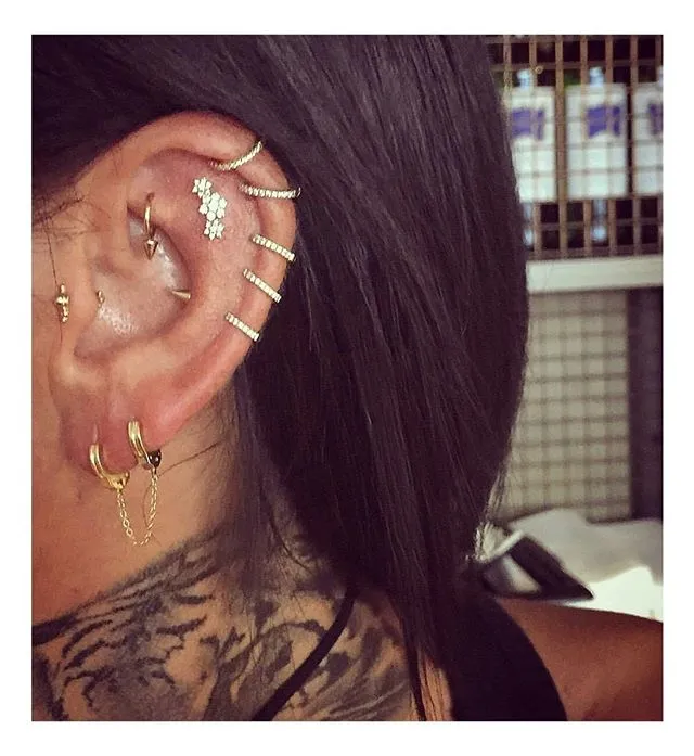 Single Spike Non-Rotating Earring by Maria Tash in White Gold