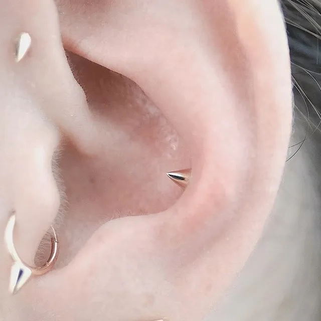 Single Spike Non-Rotating Earring by Maria Tash in White Gold
