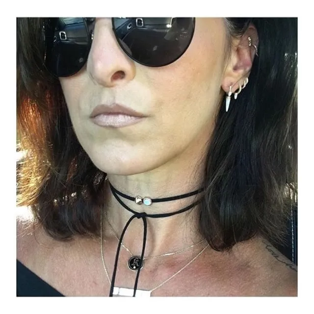 Single Spike Non-Rotating Earring by Maria Tash in White Gold