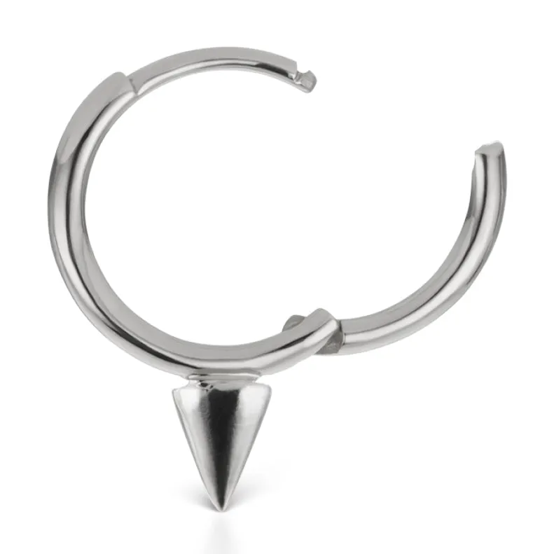 Single Spike Non-Rotating Earring by Maria Tash in White Gold