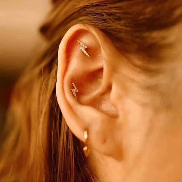 Single Spike Non-Rotating Earring by Maria Tash in White Gold